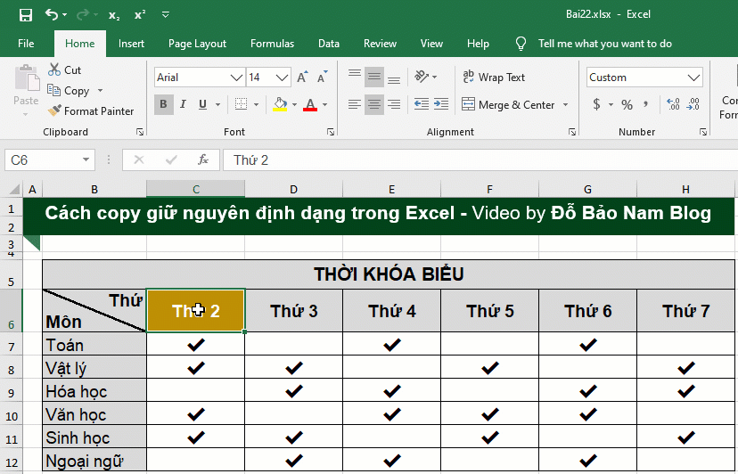 Cách copy giữ nguyên định dạng trong Excel (sao chép định dạng)