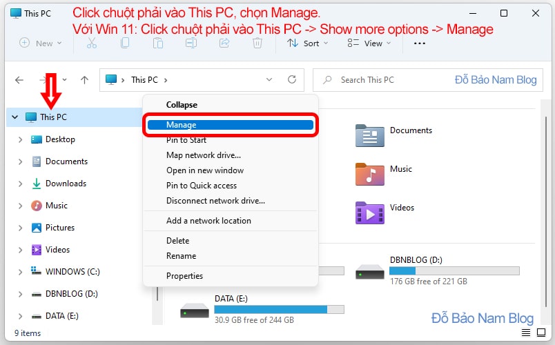 Cách mở Device Manager Win 10, Win 11 từ Windows Explorer